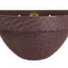 Maceta de plástico diseño rattan para Pared de 22.2 cm color chocolate