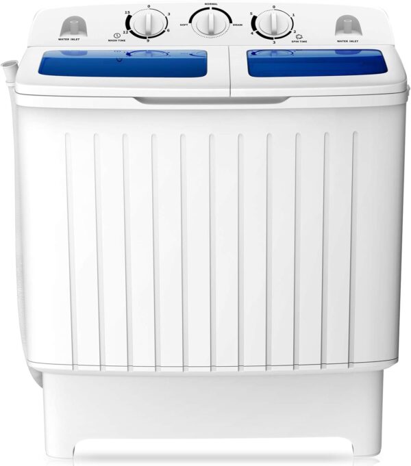 Lavadora portátil y compacta de tina doble para apartamentos - COSTWAY