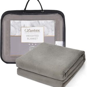 Manta de algodón con peso, cubierta de Terciopelo tamaño individual color gris -Giantex
