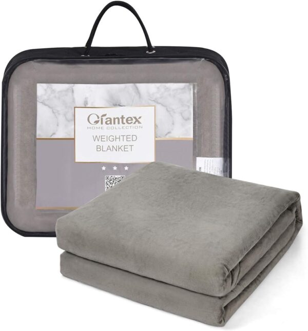 Manta de algodón con peso, cubierta de Terciopelo tamaño individual color gris -Giantex