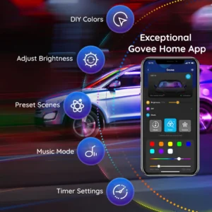 Alternative view of 4 Cadena de luces LED para el carro de 30 cm marca Govee