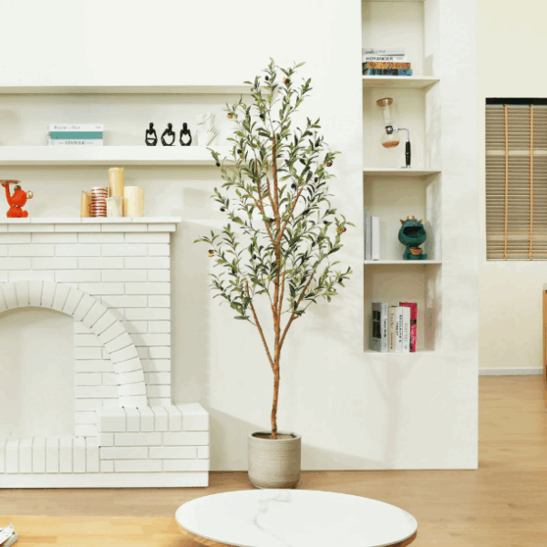 Planta de olivo artificial de 6 ft con fruto