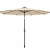 Sombrilla para exteriores de 10ft y luces LED solares, color beige -