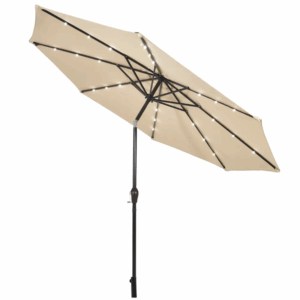 Alternative view of Sombrilla para exteriores de 10ft y luces LED solares, color beige -