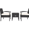 Juego de muebles para patio de 3 piezas de ratán