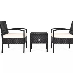 Juego de muebles para patio de 3 piezas de ratán