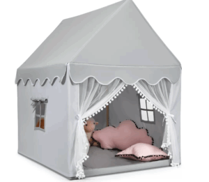 Casita de juegos para niños, color gris -