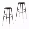 Par de taburetes tipo bar negros de acero, acolchados  y ajustables en altura de 81 a 100 cm -Hampden