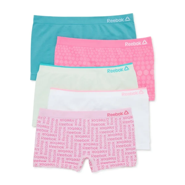 Paquete de 5 calzones para niña talla 8-10 marca Reebok