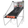 Juego de baloncesto electrónico plegable de 81" color gris para interior -Costway