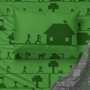 Alternative view of Juego de Sabanas de 4 piezas tamaño Full con diseño de Minecraft
