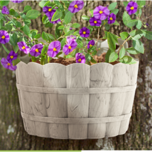 Alternative view of Maceta para pared de plástico estilo madera de 17 cm color chocolate