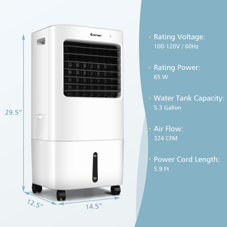 Ventilador evaporativo portátil 3 en 1 con control remoto -Costway - Imagen 4