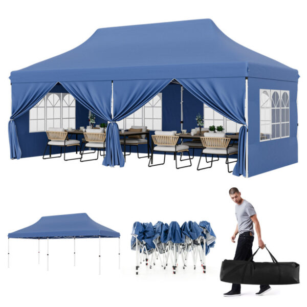 Carpa con 6 paredes y ventanas tamaño 3 x 6 mts - Costway