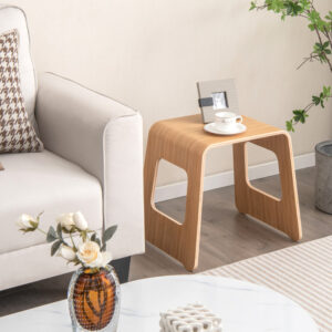 Alternative view of Juego de 4 bancos de bambú apilables marca Costway