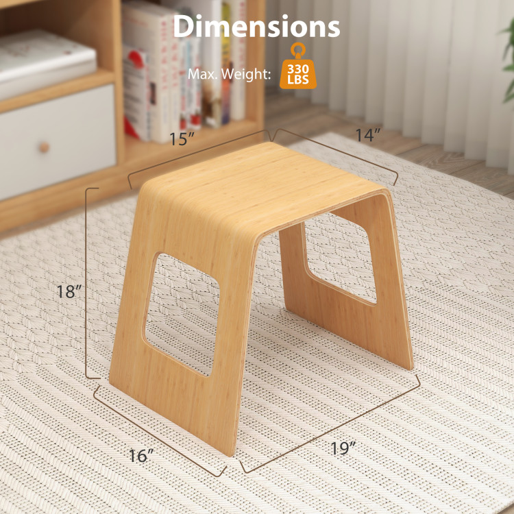 Juego de 4 bancos de bambú apilables marca Costway - Imagen 3