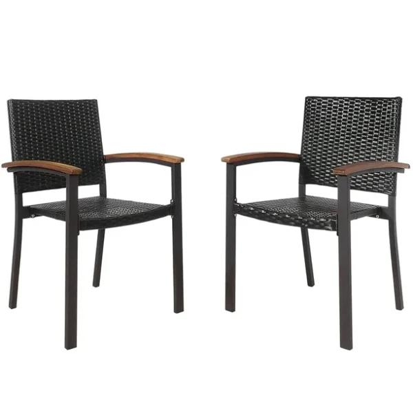 Juego de 2 sillas de comedor de ratán marca Costway