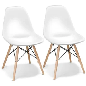 Juego de 2 sillas color blancas para comedor marca Costway
