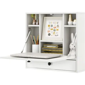 Escritorio de pared plegable color blanco marca IFANNY