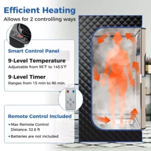 Alternative view of Sauna portátil con generador de vapor de 3 litros, color negro - Costway