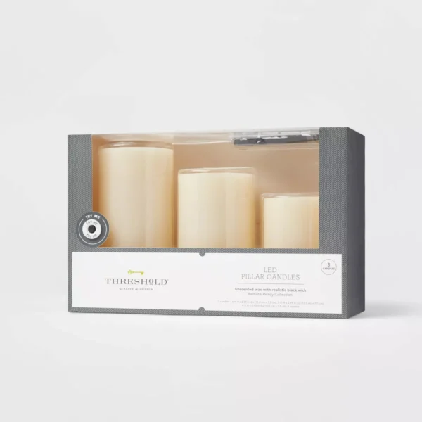 Juego de 3 velas LED sin llama de marca Threshold