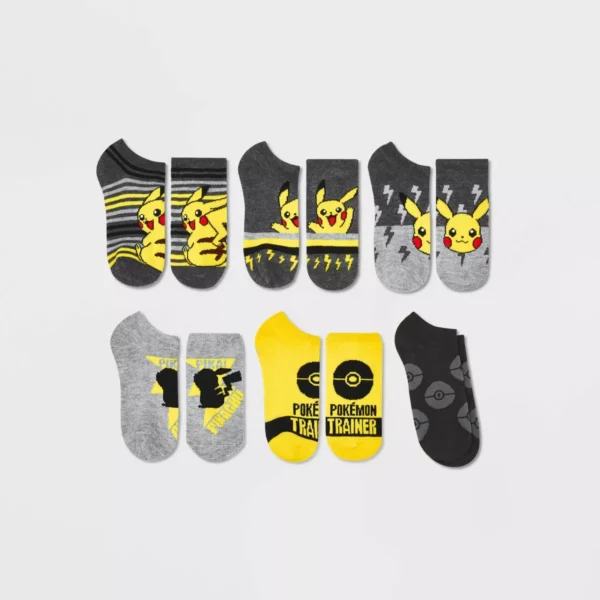 Paquete de 6 pares de calcetines para niño talla 3-10 - Pokemón