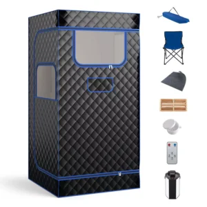Sauna portátil con generador de vapor de 3 litros, color negro - Costway
