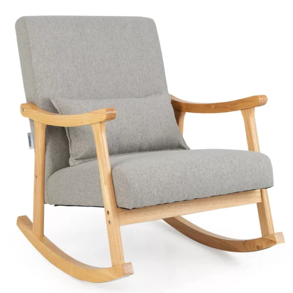 Mecedora tapizada de 32 pulgadas con almohada marca Costway
