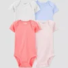 Paquete de 4 bodys para bebé talla 6 meses marca Carter's Just One