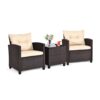 Juego de muebles de ratan para patio de 3 piezas Costway