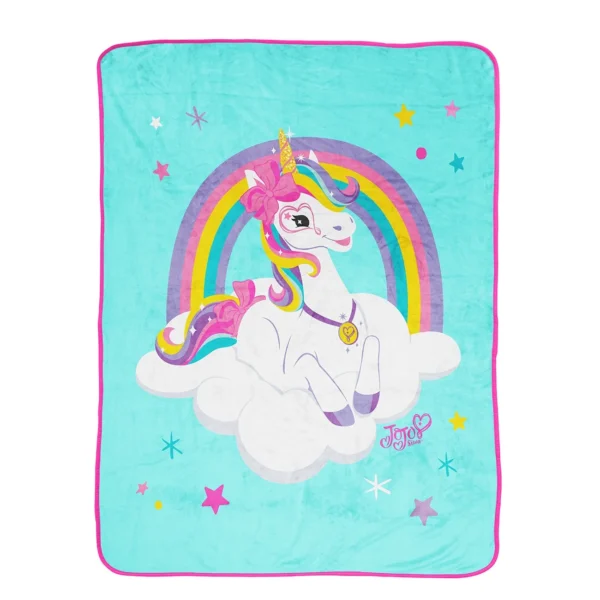 Cobija con diseño de Unicornio en Arcoiris de 40 x 50 pulgadas - Jojo Siwa