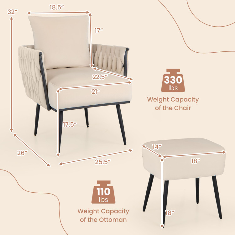 Silla moderna con reposapiés marca Costway - Imagen 3