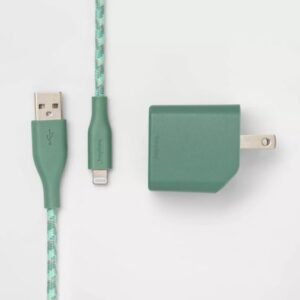 Cargador de 2 puertos: Tipo C y USB con cable lightning a USB de 1,8 m - Marca Heyday