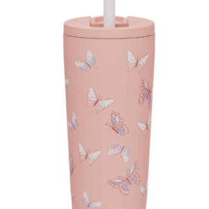 Botella de agua de acero inoxidable de 20oz con diseño de mariposas -Zak Designs