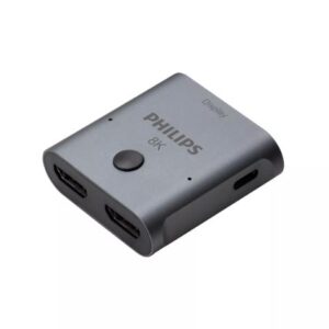 Conmutador HDMI de 2 puertos, color plateado - Marca Philips