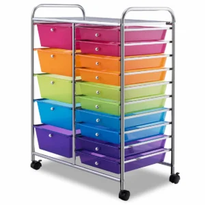 Carrito organizador de colores con 15 cajones