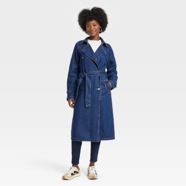 Gabardina de mezclilla para mujer, talla S - Marca Universal Thread