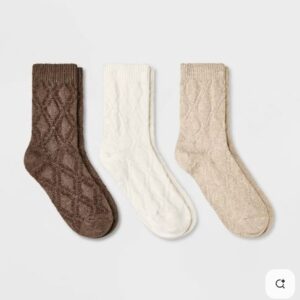 Paquete de 3 pares de calcetines texturizados para mujer, talla 4-10 - Marca Thread