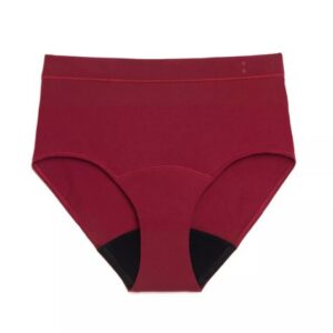 Calzón menstrual de cintura alta para mujer, color rojo, talla S - Marca Thinx