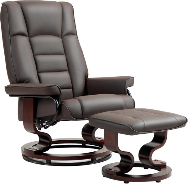 Silla reclinable con reposa pies color cafe chocolate - HOMCOM