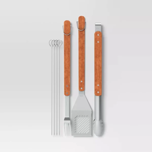 Juego de 7 utensilios para parrilla de acero inoxidable - Room Essentials