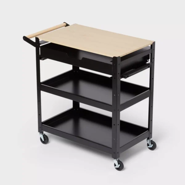 Carrito organizador color negro de 3 niveles - Brightroom