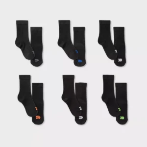 Paquete de 6 pares de calcetines deportivos para niños Unisex talla 9 - 2.5 - All in Motion