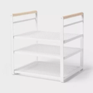 Organizador de metal ajustable de 3 niveles, color blanco - Brightroom