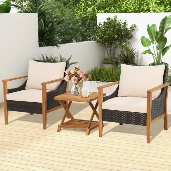 Juego de 2 sillas con mesita para exterior marca Costway