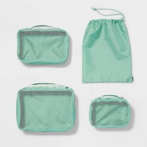 Kit de 3 loncheras de diferente tamaño con 1 bolsa, color verde