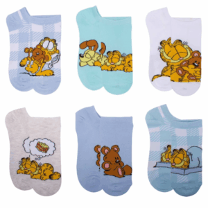 Paquete de 6 pares de calcetines para niños talla 5.5-8.5 de Garfield