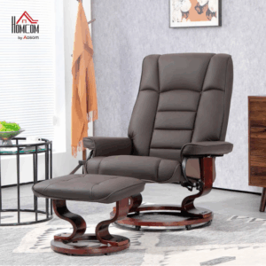 Alternative view of Silla reclinable con reposa pies color cafe chocolate - HOMCOM