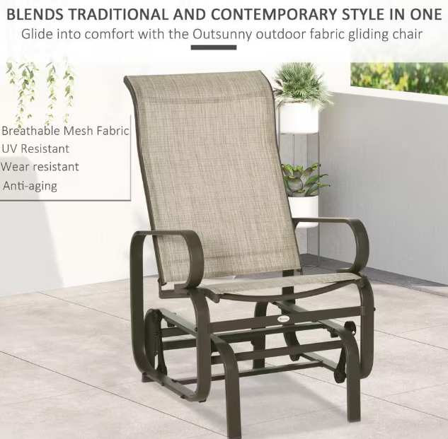 Silla Mecedora para exterior marca Outsunny - Imagen 3