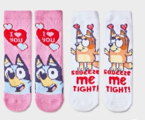 2 pares de calcetines para niña con diseño de Bluey talla 4-10